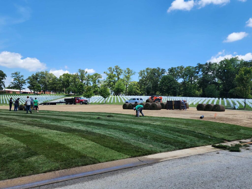 Cemetery field sodding by Supply Chain Managment