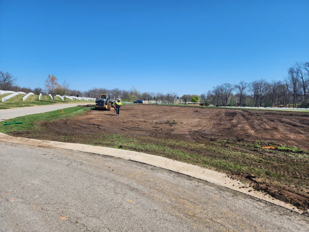sod removal at Jefferson Barracks National Cemetery