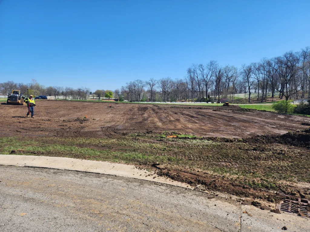 sod removal at Jefferson Barracks National Cemetery